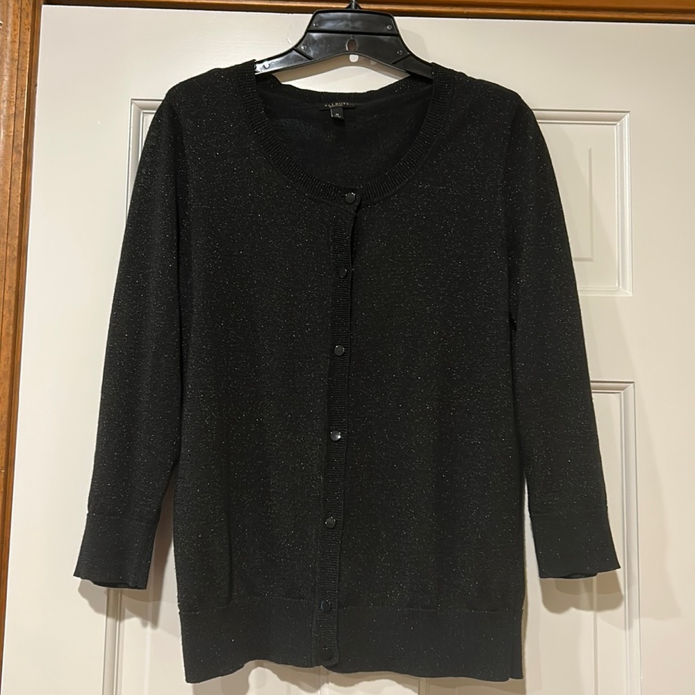 Talbots Cardigan M Black Shimmer